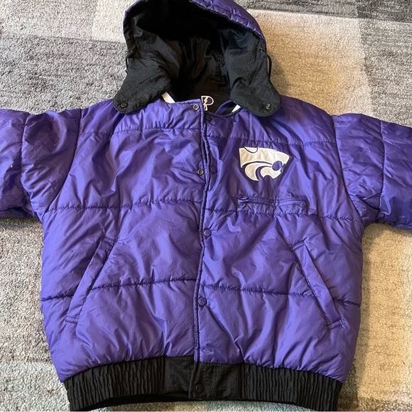 Vtg Reversible Kansas State Wildcats KSU NCAA 90’s Pro Player Puffer Jacket L - Picture 10 of 15